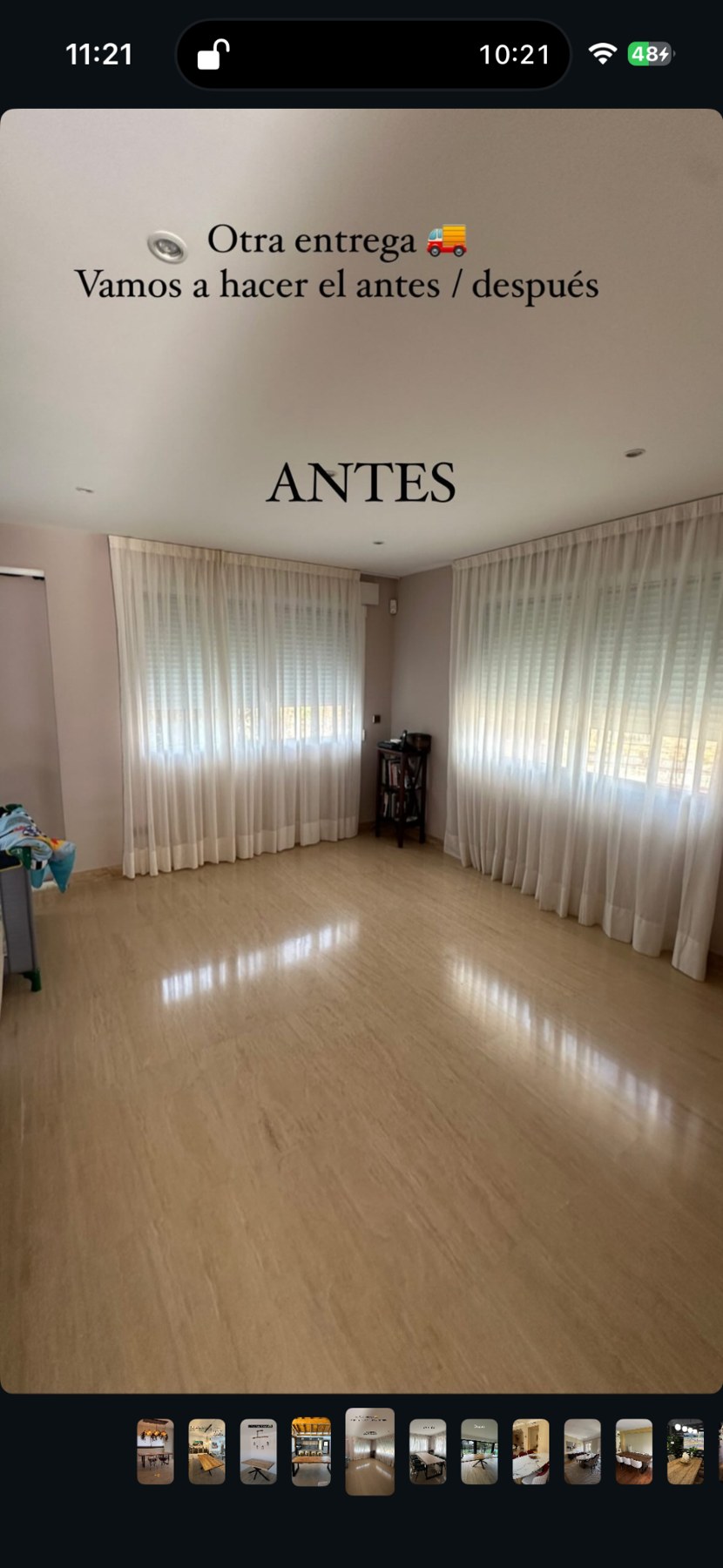 Antes: estancia sin amueblar